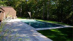 Pool deck and salt water swimming pool